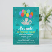 サードバースデーパーティーたこ風船招待状 招待状 (スタンド正面)