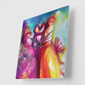 サードマスク/ベネチアンマスカレード スクエア壁時計 (傾斜)