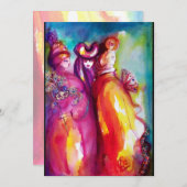 サードマスク ,仮面舞踏会, ゴールド 赤 黄 青 案内状 (正面/裏面)