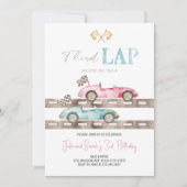 サードラップレースカーツインズ誕生日招待状 招待状 (正面)