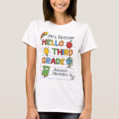 サード＋グレードよろしくね 学校のノートと落書き Tシャツ (正面)