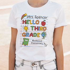 サード+グレードよろしくね 学校のノートと落書き Tシャツ