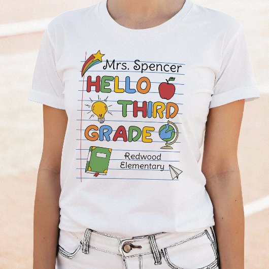 サード＋グレードよろしくね 学校のノートと落書き Tシャツ