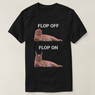 サーバルキャットのゆるキャラデザイン フロップ オン・フロップ オフ Tシャツ