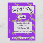 サーバル猫 誕生日おめでとう 招待状 (正面/裏面)