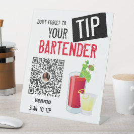 サーバーのBartender Venmoサインにヒントを提供 台座サイン