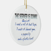 サーバーはオーナメントの下にあります セラミックオーナメント (右)