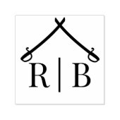 サーバーズ軍隊結婚の2イニシャルモノグラム セルフインキングスタンプ (デザイン)