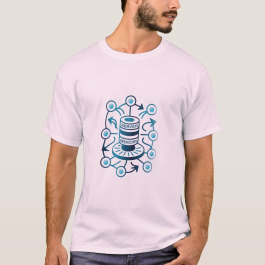 サーバーダウンの面白いIT技術サポートTシャツ Tシャツ (正面)