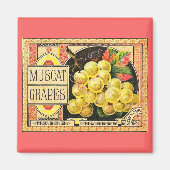 サーバーマスカットのブドウ – ヴィンテージクレートラベル マグネット (正面)