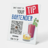 サーバ忘れーのBartender Venmoサインにヒントを与えない 台座サイン (正面)