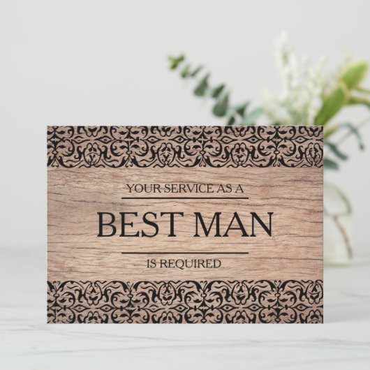 サービスが花婿介添人Groomsmanとして要求されました 招待状 (スタンド正面)