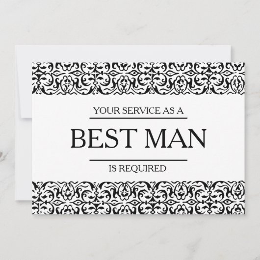 サービスが花婿介添人Groomsmanとして要求される 招待状 (正面)