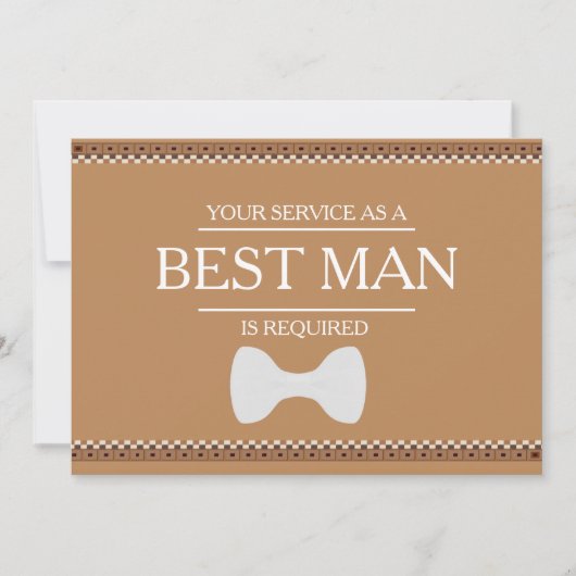 サービスが花婿介添人Groomsmanとして要求される 招待状 (正面)