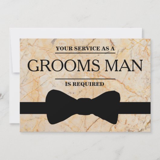 サービスが花婿介添人Groomsmanとして要求される 招待状 (正面)