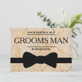 サービスが花婿介添人Groomsmanとして要求される 招待状 (スタンド正面)
