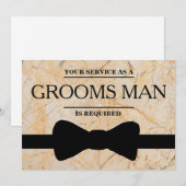 サービスが花婿介添人Groomsmanとして要求される 招待状 (正面/裏面)