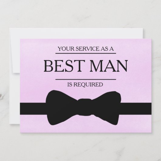 サービスが花婿介添人Groomsmanとして要求される 招待状 (正面)