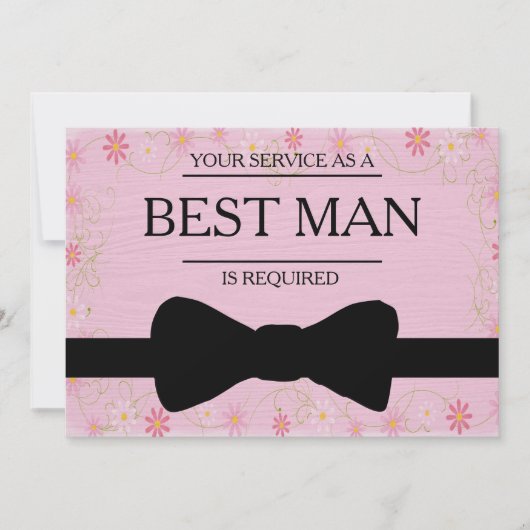 サービスが花婿介添人Groomsmanとして要求される 招待状 (正面)
