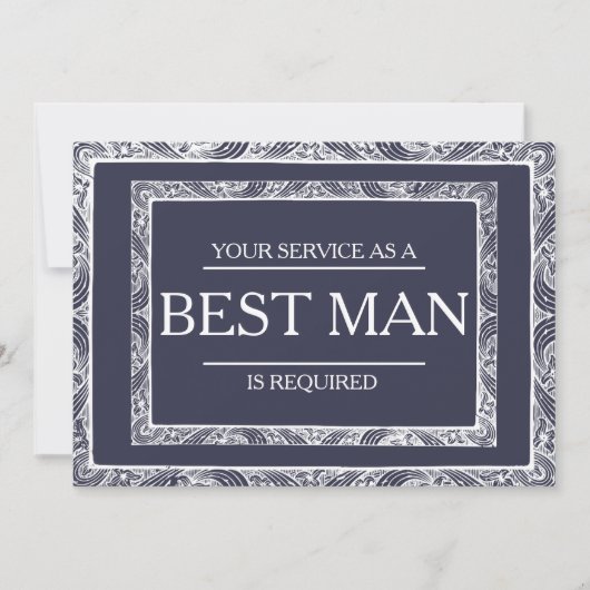 サービスが花婿介添人Groomsmanとして要求される 招待状 (正面)