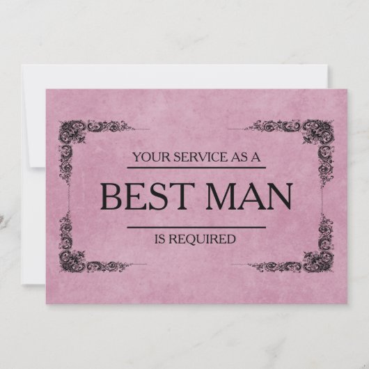 サービスが花婿介添人Groomsmanとして要求される 招待状 (正面)