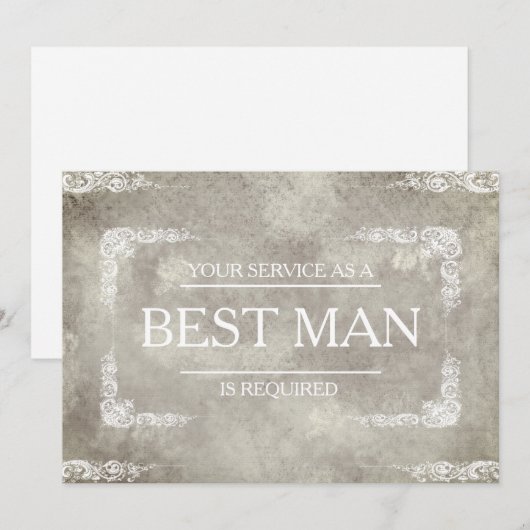 サービスが花婿介添人Groomsmanとして要求される 招待状 (正面/裏面)