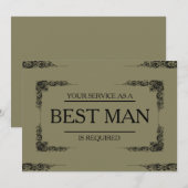 サービスが花婿介添人Groomsmanとして要求される 招待状 (正面/裏面)