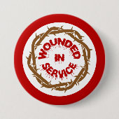 サービスで負傷した 缶バッジ (正面)