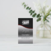 サービスに勧めるモノグラム赤いswoosh 名刺 (スタンド正面)