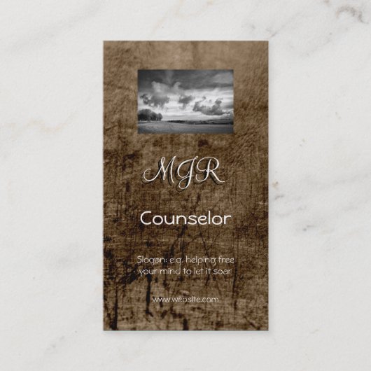 サービスに勧めるモノグラム革効果 名刺 (正面)