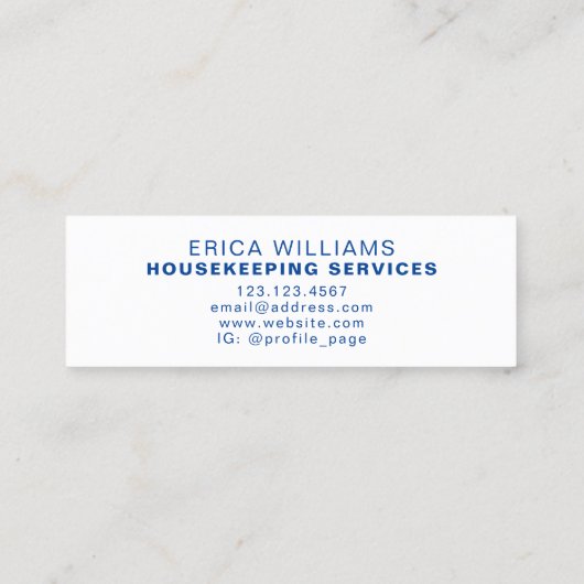 サービスのアイコンのクリーニング スキニー名刺 (裏面)