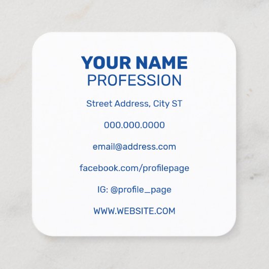 サービスのアイコンのクリーニング  スクエア名刺 (裏面)