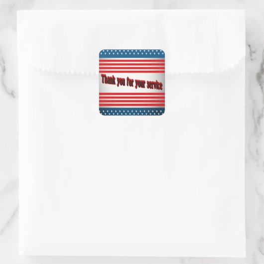 サービスのシールをありがとう スクエアシール (バッグ)