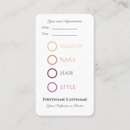 サービスのメイクアップ及び美しいサロンアポイントメント 名刺