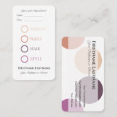 サービスのメイクアップ及び美しいサロンアポイントメント 名刺 (正面/裏面)