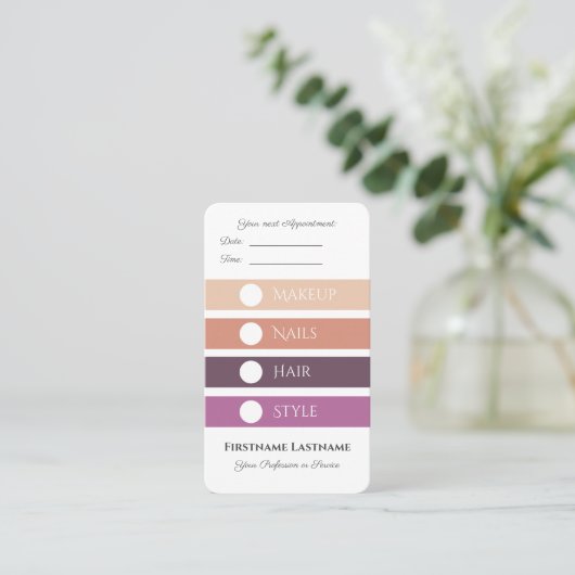 サービスのメイクアップ及び美しいサロンアポイントメント 名刺 (スタンド正面)