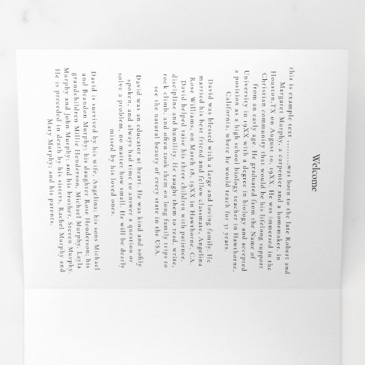 サービスのメモリ順序を愛して 三つ折り案内状 (内部最初)