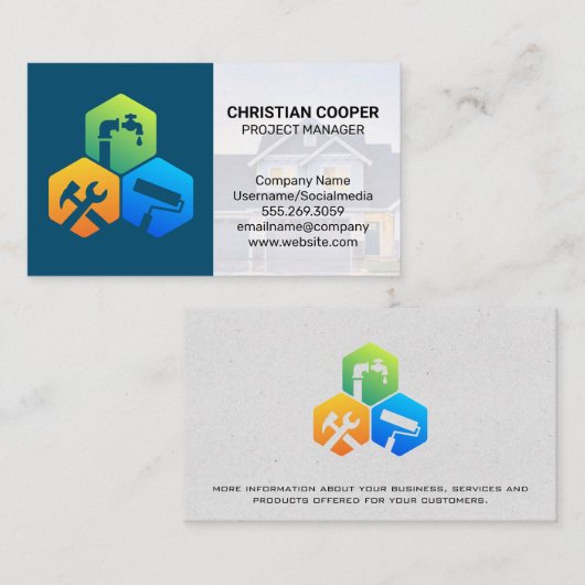 サービスの修正 | 自宅修理 名刺 (正面/裏面)