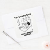 サービスの漫画のシールを変換する スクエアシール (封筒)