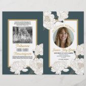 サービスの葬儀の順序フローラ濃い緑 チラシ (正面)