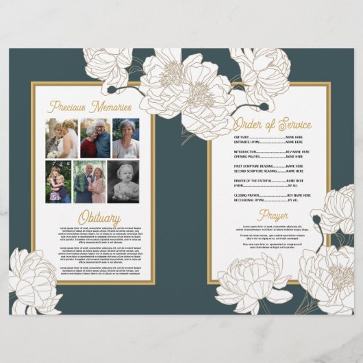 サービスの葬儀の順序フローラ濃い緑 チラシ (裏面)