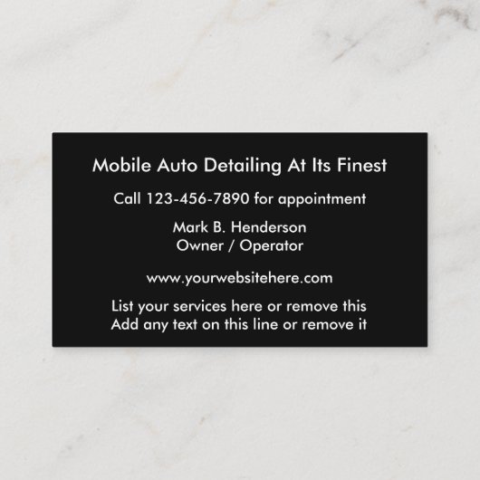 サービスの詳細の自動設定 予約カード (裏面)