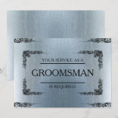 サービスはGroomsmanとして要求されぼやけた 招待状 (正面/裏面)