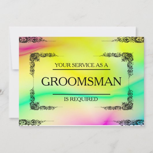 サービスはGroomsmanとして要求される 招待状 (正面)