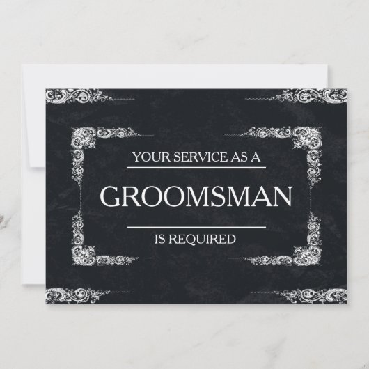 サービスはGroomsmanとして要求される 招待状 (正面)