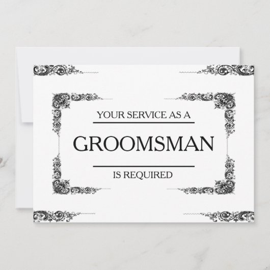 サービスはGroomsmanとして要求される 招待状 (正面)