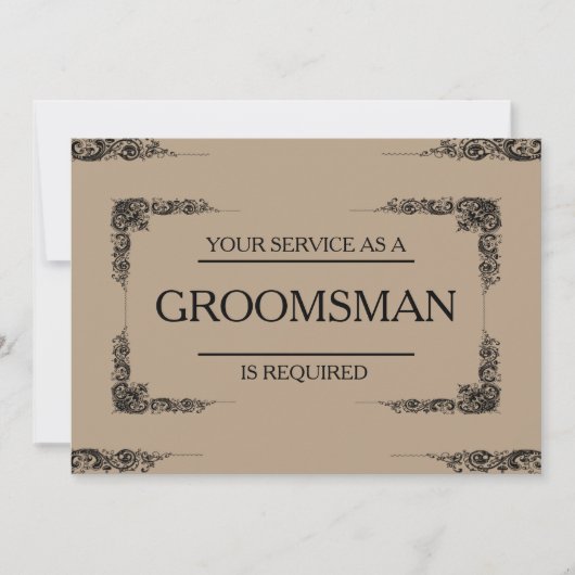 サービスはGroomsmanとして要求される 招待状 (正面)