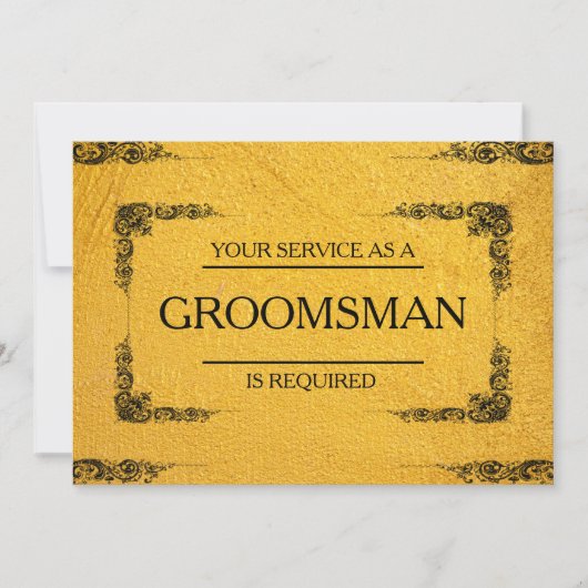 サービスはGroomsmanとして要求される 招待状 (正面)