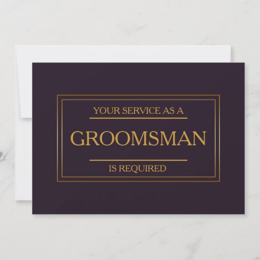 サービスはGroomsmanとして要求される 招待状 (正面)