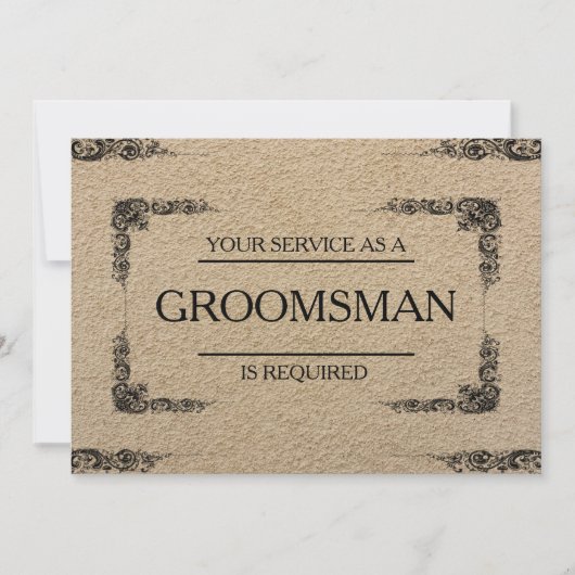 サービスはGroomsmanとして要求される 招待状 (正面)